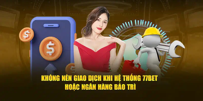 Giao diện rút tiền 77BET với thông báo trạng thái giao dịch.